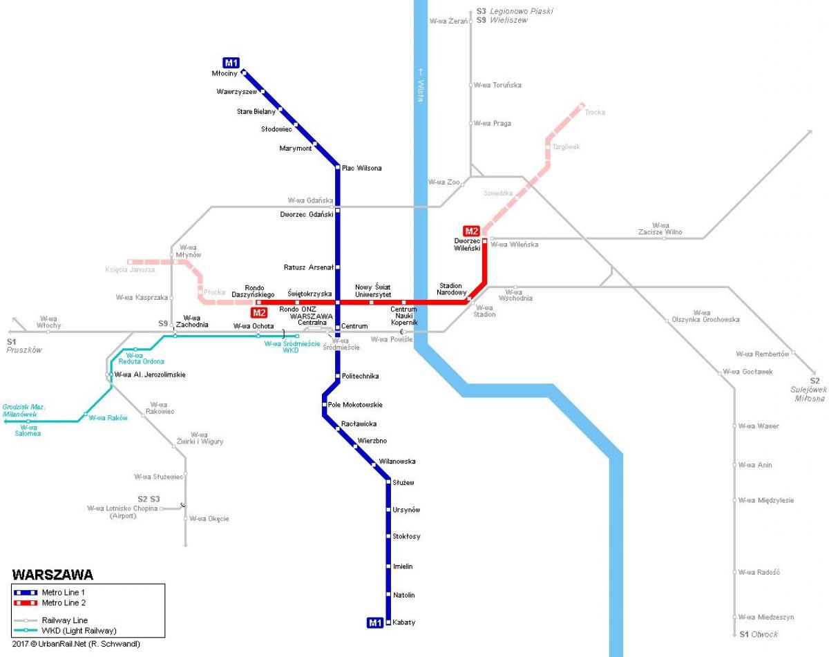metro map Warsaw poland