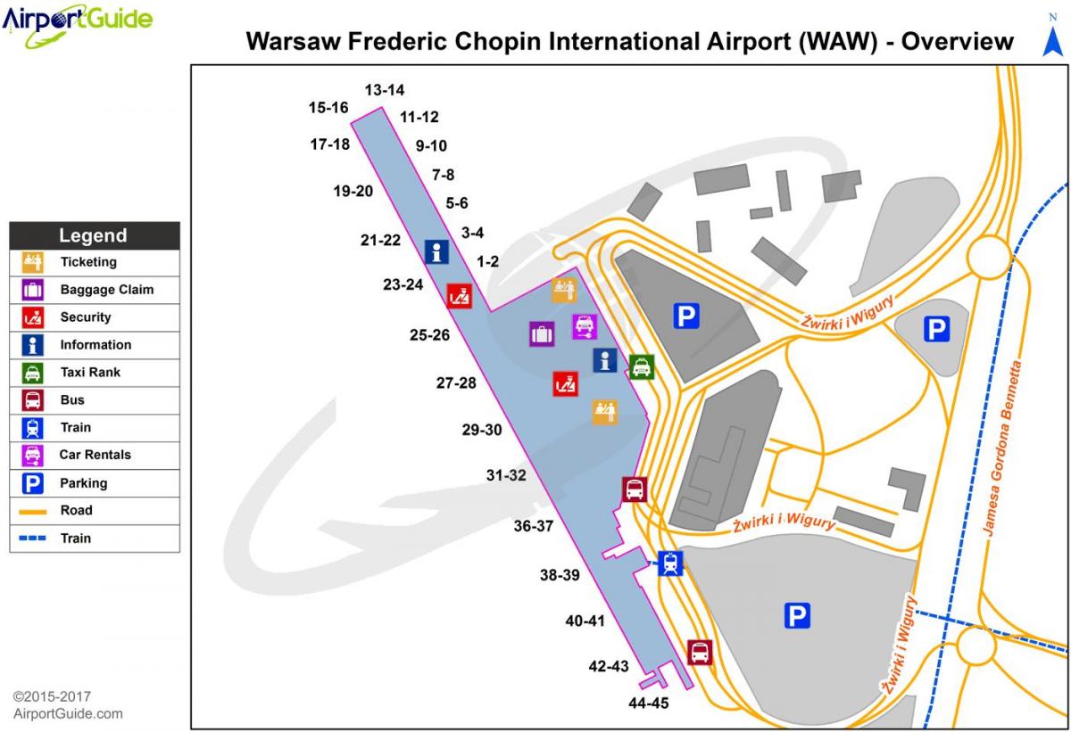 frederic chopin airport map