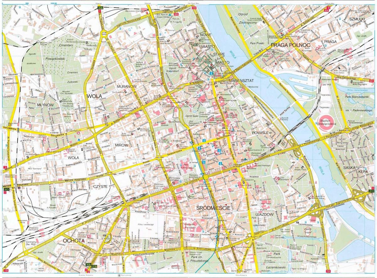 Warsaw in poland map