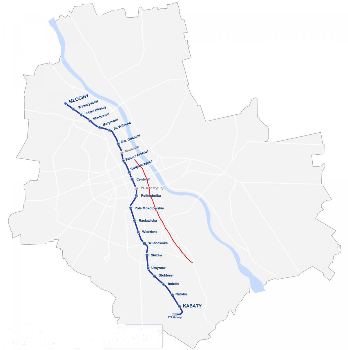 Map of Warsaw royal route 