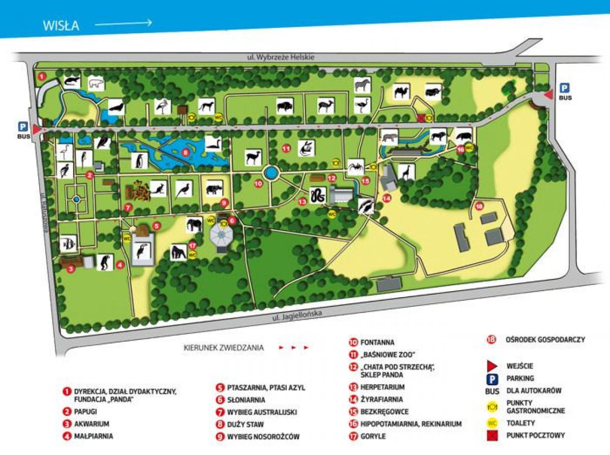 Map of Warsaw zoo 