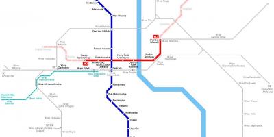 Metro map Warsaw poland