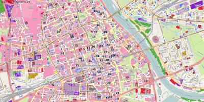 Map of Warsaw city 