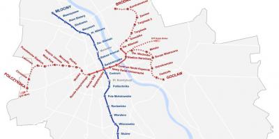 Map of Warsaw metro 2016